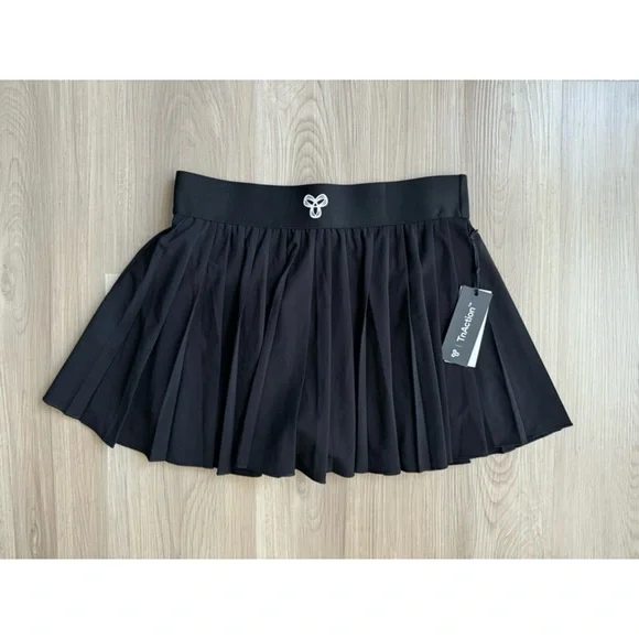 NEW ARITZIA TNA Pleated Micro Tennis Skirt in Black - Picture 2 of 2